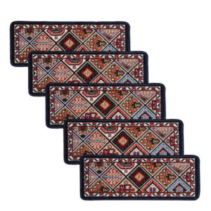 Lot de 5 paillassons d’intérieur pour la décoration – Antidérapants d’inspiration persane Zarin