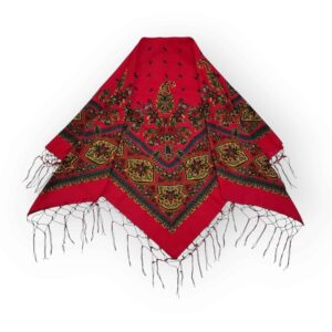 Écharpe Ethnique Turkmène en Coton – Cadeau Parfait avec une Touche Culturelle & un Motif Cachemire Floral