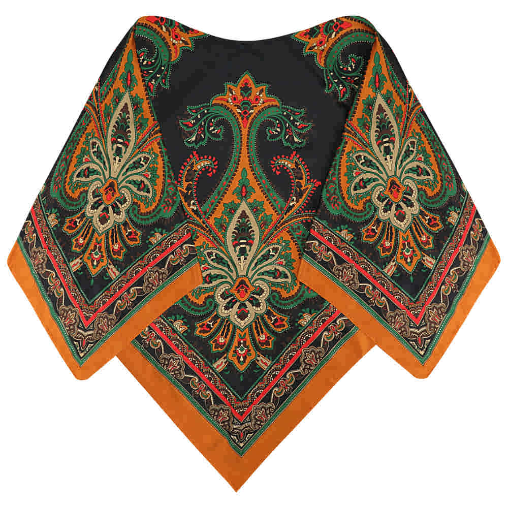 Floral Print Silk Scarf for Women - Luxe and Vibrant Parvin Design