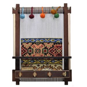 Porte-clés mural en bois et céramique persan modèle Carreau