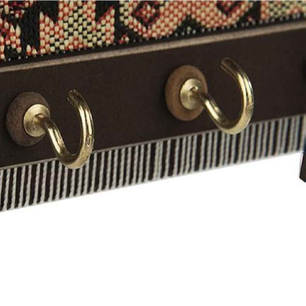 Porte-clés mural en bois et céramique persan modèle Carreau