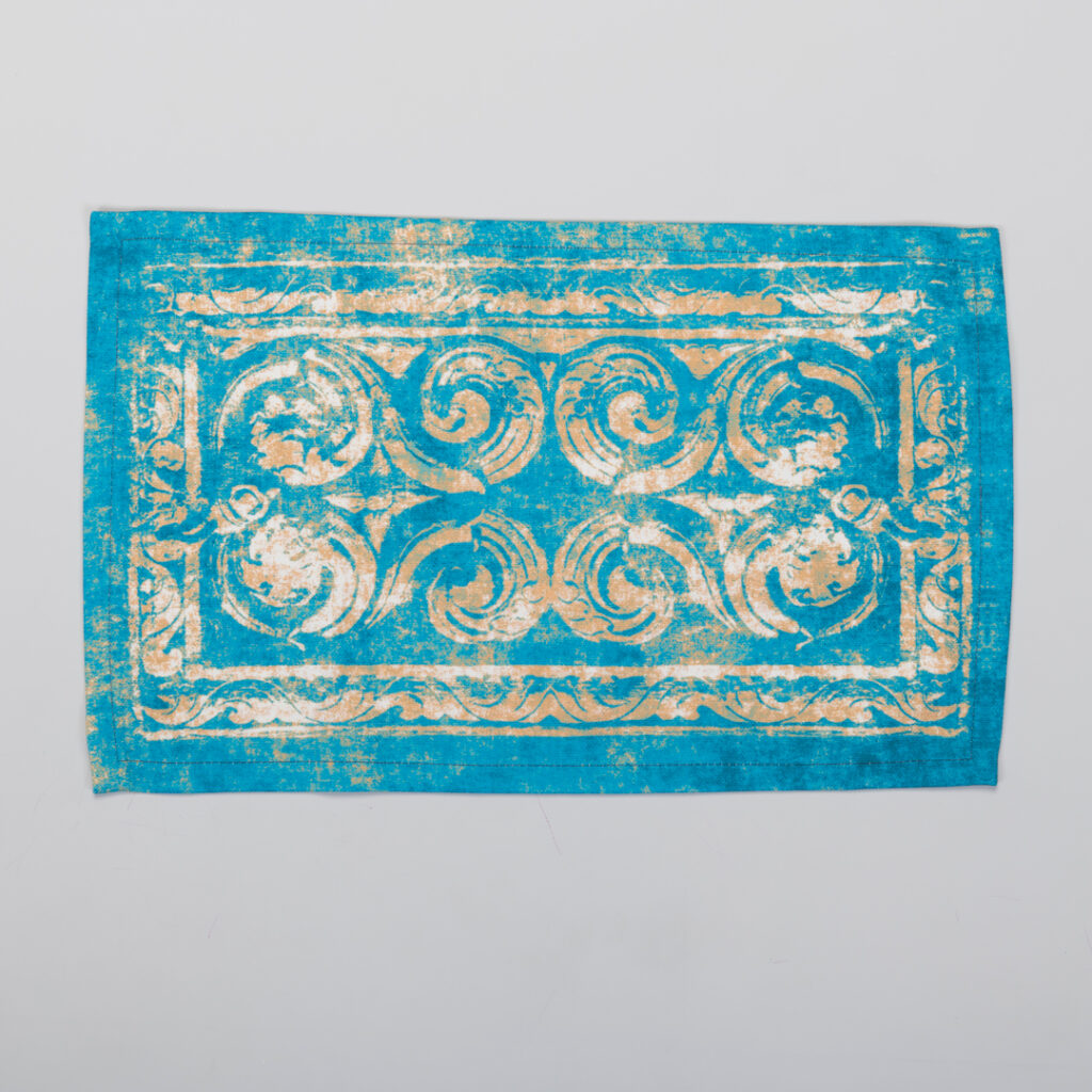 Sets de table turquoise en tissu Sous l'assiette – Modèle Firoozeh