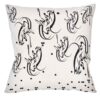 Housse de coussin en velours persan blanc - Design Nastaliq (Set de 2)