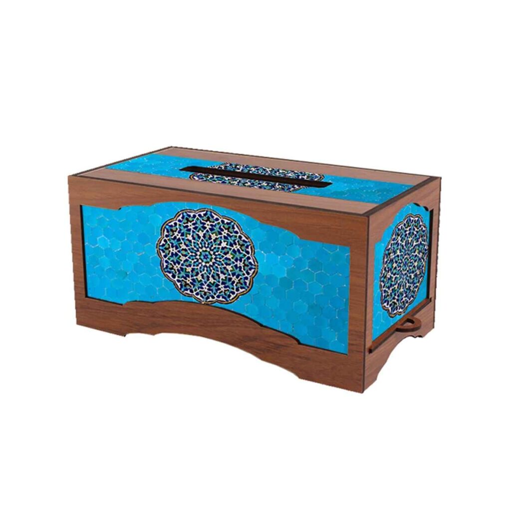 Couvercle de boîte à mou tissues en bois rustique – Firoozeh