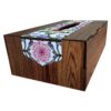 Couvercle de boîte à mouchoirs en bois rustique – Design floral
