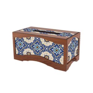 Couvercle de boîte à mou tissues en bois rustique – Sayeh