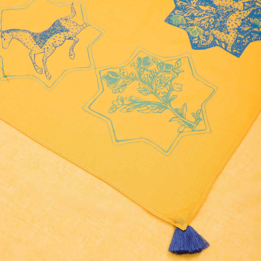 Foulard d’été à motif artistique pour femmes – Création Rakhsh raffinée et éclatante