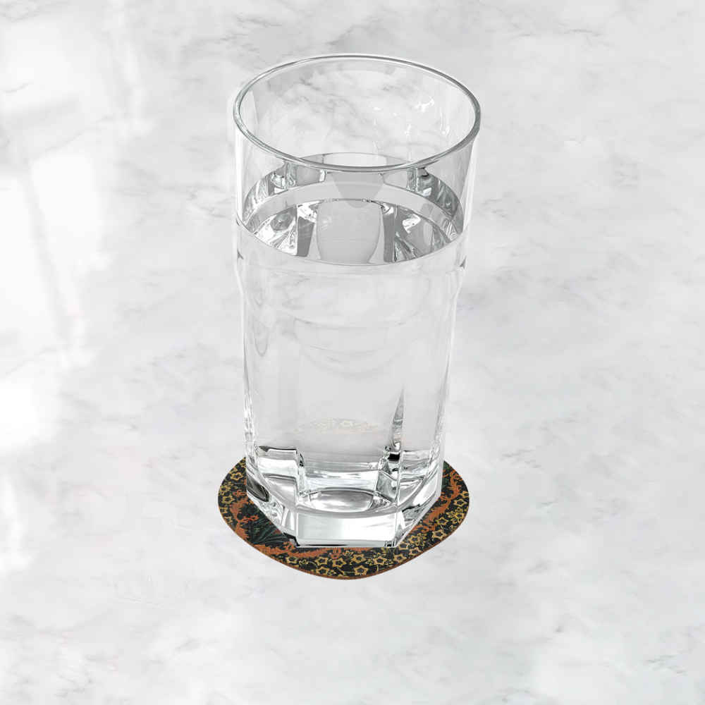 Ensemble de Dessous de Verre avec Motif Artistique d’Inspiration Persane Gol