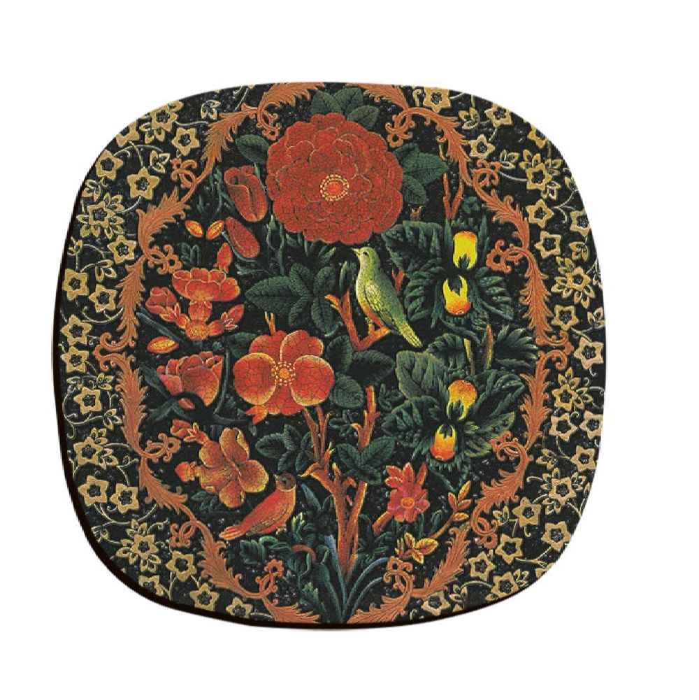 Ensemble de Dessous de Verre avec Motif Artistique d'Inspiration Persane Gol