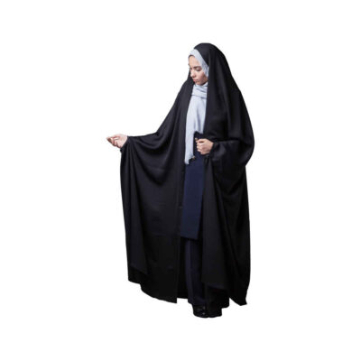 Tchador noir arabe premium à enfiler pour femme pour extérieur quotidien, modèle Jelveha