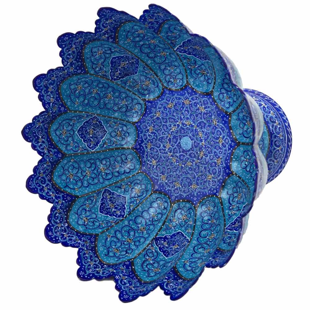 Coupe Décorative en Cuivre Peinte à la Main avec de l’Émail Minakari Persan Gohar