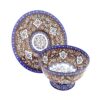 Bol et Assiette Décoratifs en Cuivre Peints à la Main avec de l'Émail Minakari Persan Reyhan