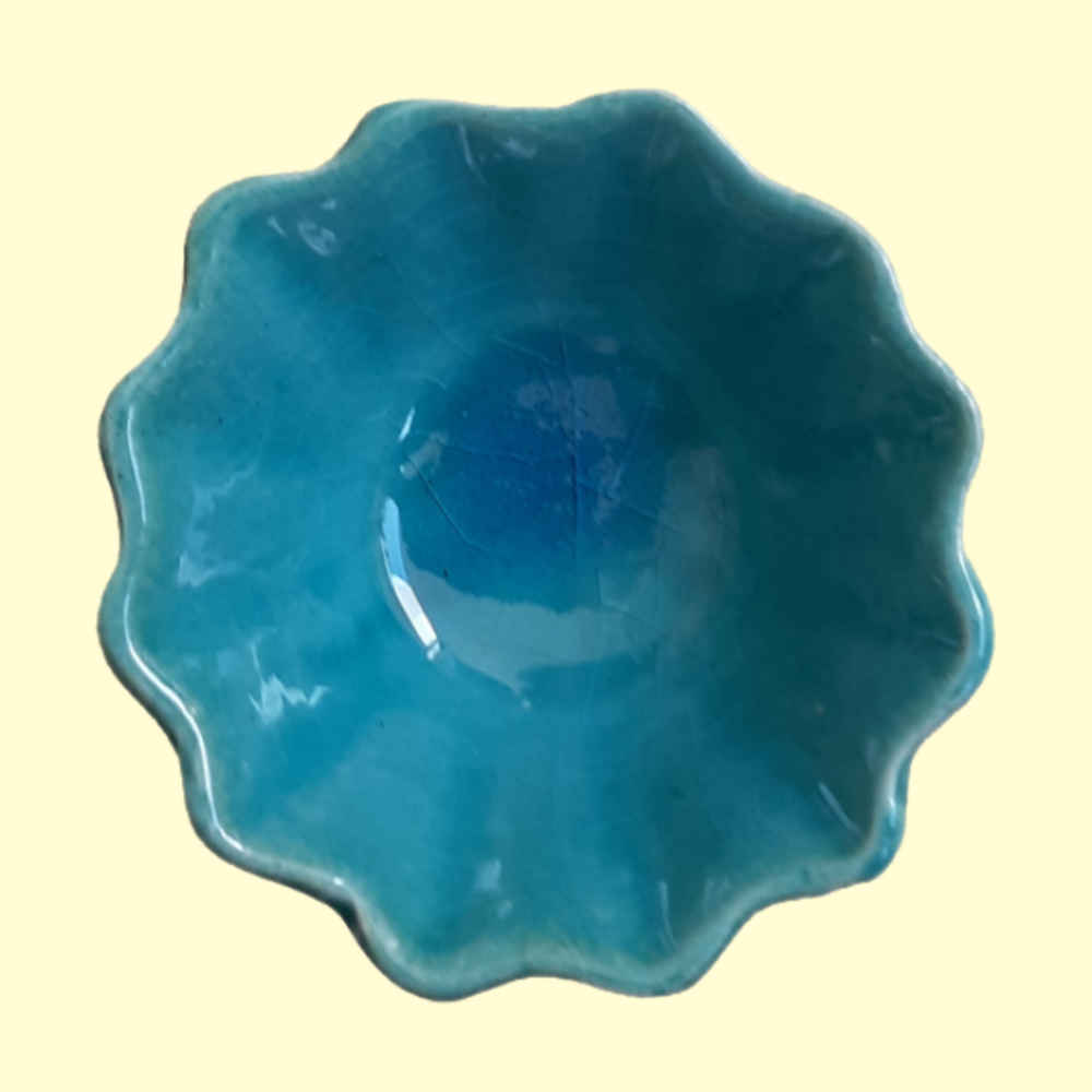 Bol décoratif en céramique bleue fait main modèle Pouya