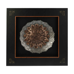 Art en cuivre gravé persan encadré fait à la main Hadi