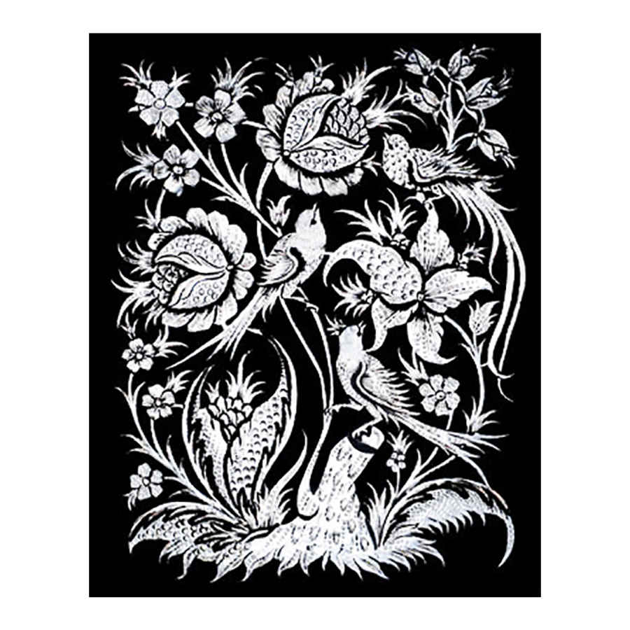 Art en cuivre gravé persan fait main encadré Samin – Décor mural traditionnel