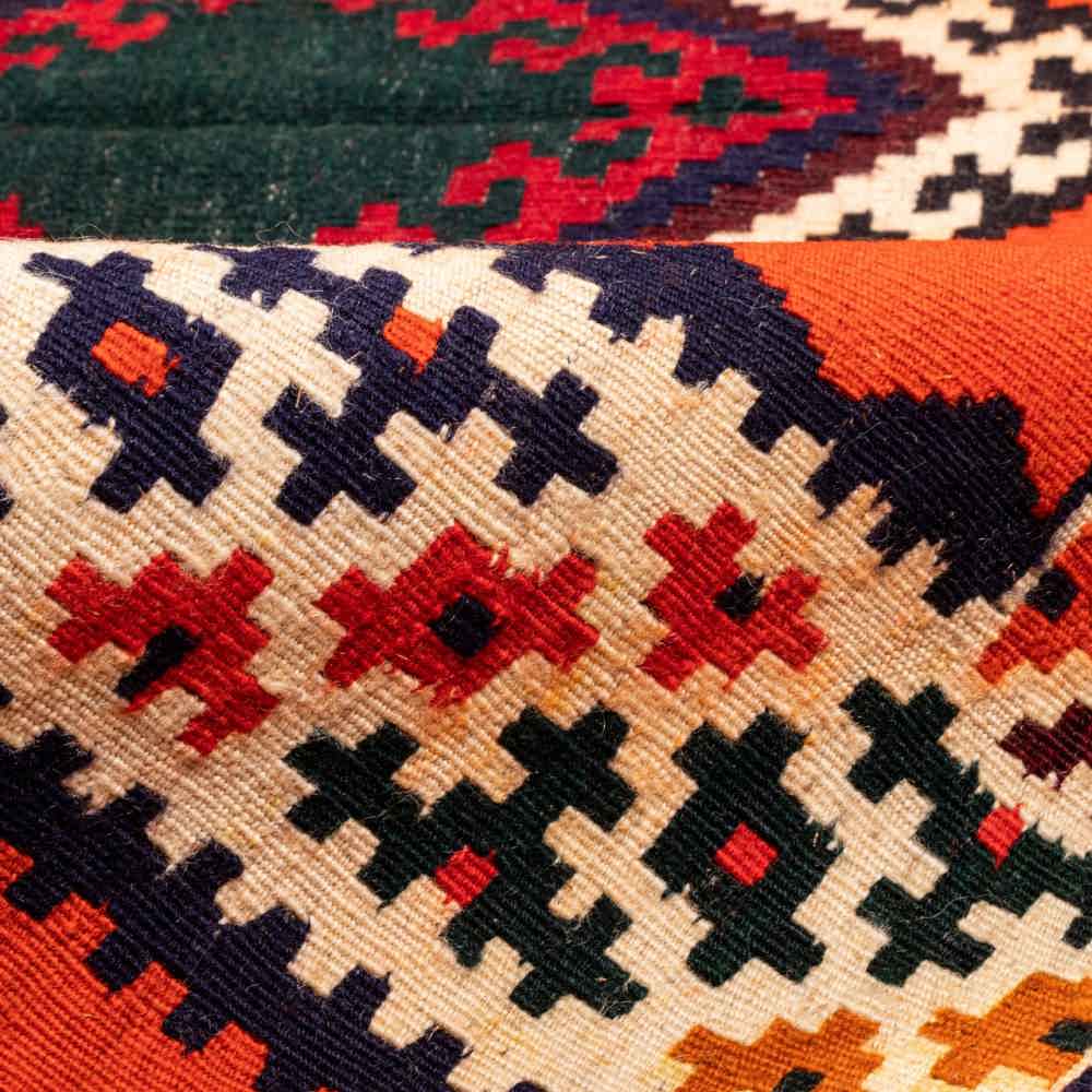 Tapis Kilim en laine persane tissé à la main à Fars Traditionnel Aidin