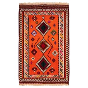Tapis Kilim en laine persane tissé à la main à Fars Traditionnel Aidin