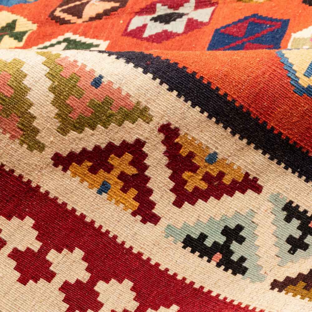 Tapis Kilim en laine persane tissé à la main à Fars Traditionnel Anil