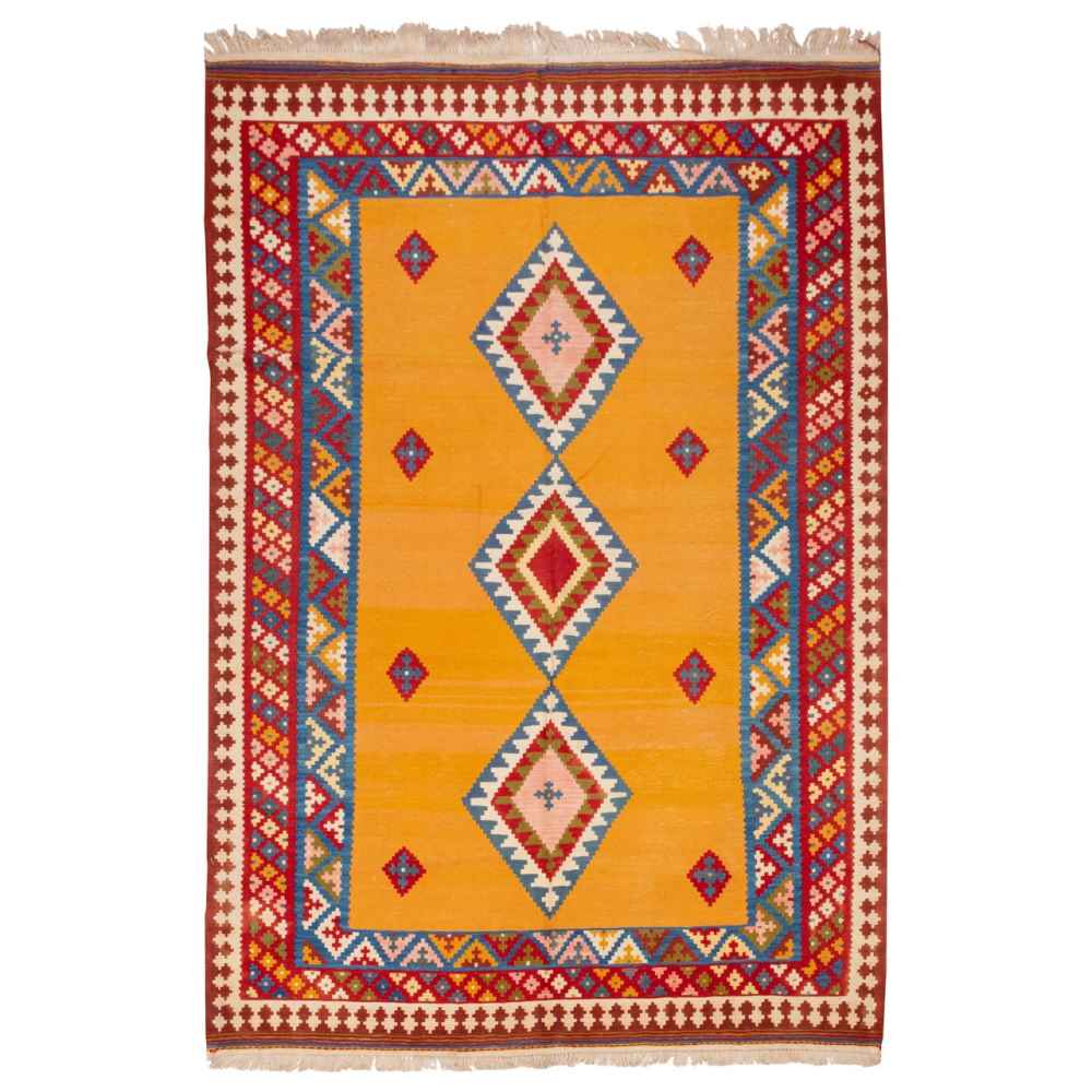 Tapis Kilim en laine persane tissé à la main à Fars Traditionnel Arman