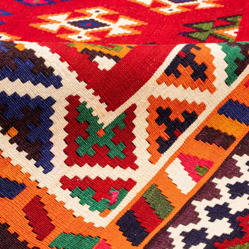 Tapis Kilim en laine persane tissé à la main à Fars Traditionnel Arsalan