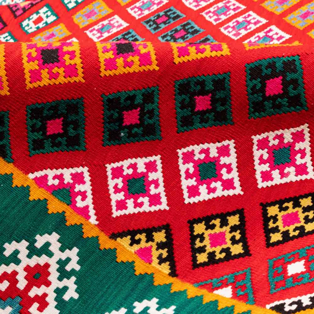 Tapis Kilim en laine persane tissé à la main à Fars Traditionnel Bahador