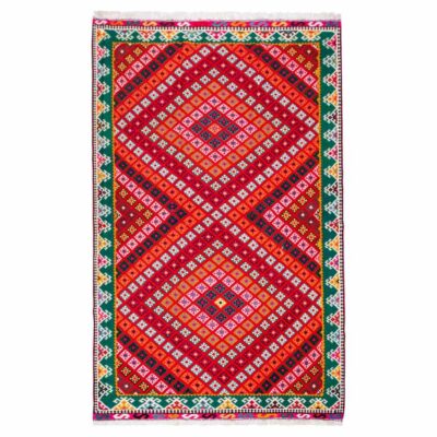 Tapis Kilim en laine persane tissé à la main à Fars Traditionnel Bahador