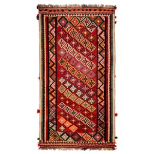 Tapis Kilim en laine persane tissé à la main en Fars Traditionnel Maral