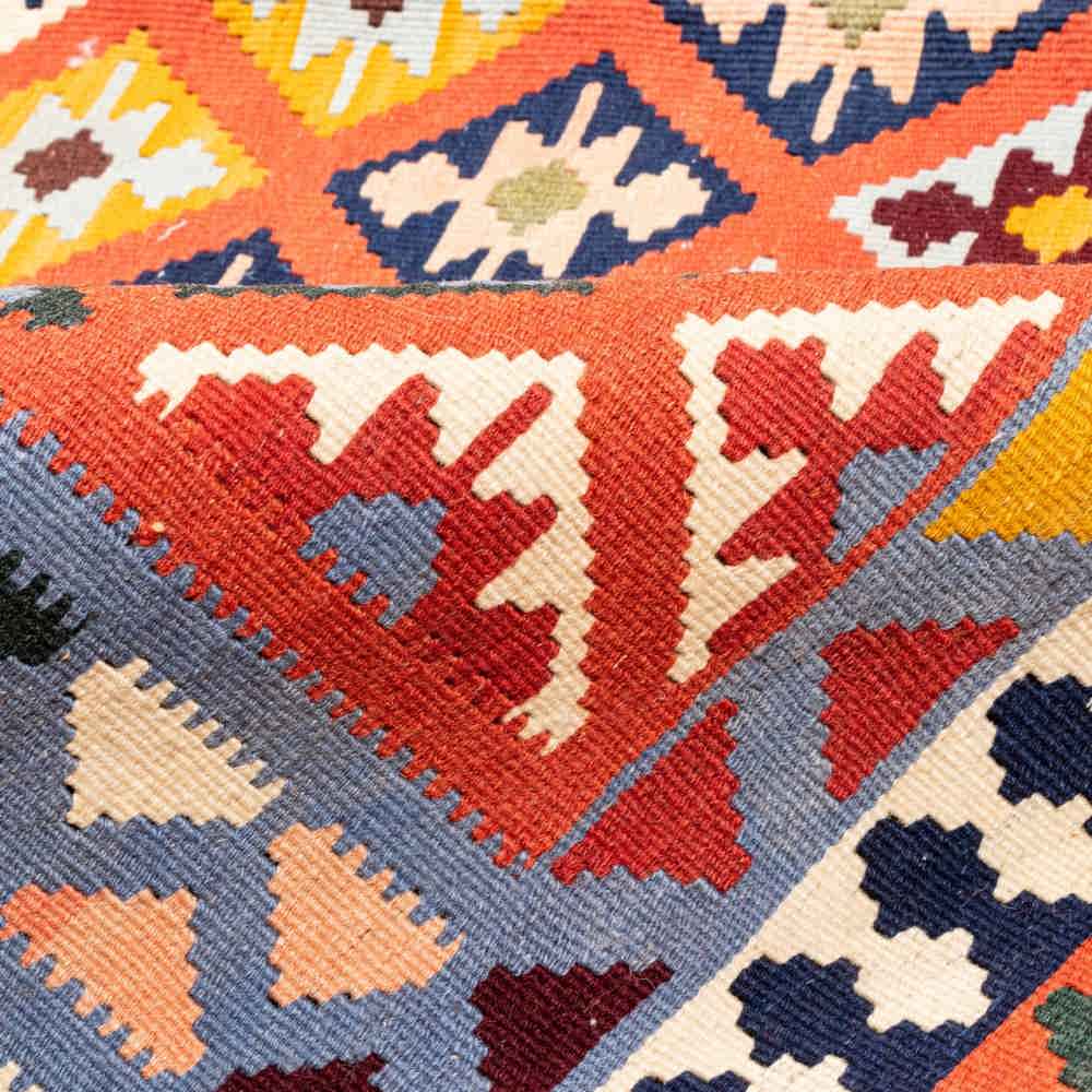 Tapis Kilim en laine persane tissé à la main en Fars Traditionnel Olkaa