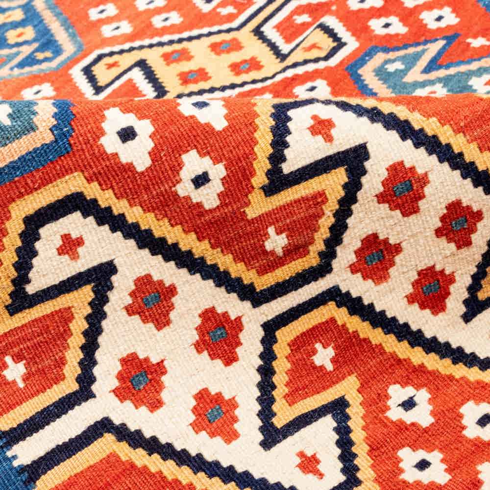 Tapis Kilim en laine persane tissé à la main en Fars Traditionnel Tarlan