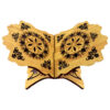 Support Rehal en bois pliable pour le Coran avec motif floral