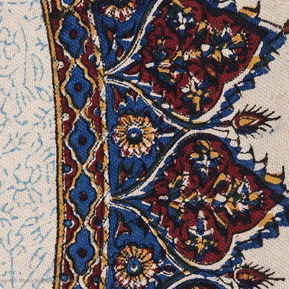Nappe iranienne : Tapisserie traditionnelle de Kalamkari d’Isfahan Atarian