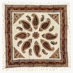 Nappe iranienne : Tapisserie traditionnelle de Kalamkari d’Isfahan Bina