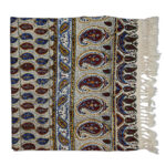 Nappe iranienne : Tapisserie traditionnelle de Kalamkari d’Isfahan Elegance Paisley