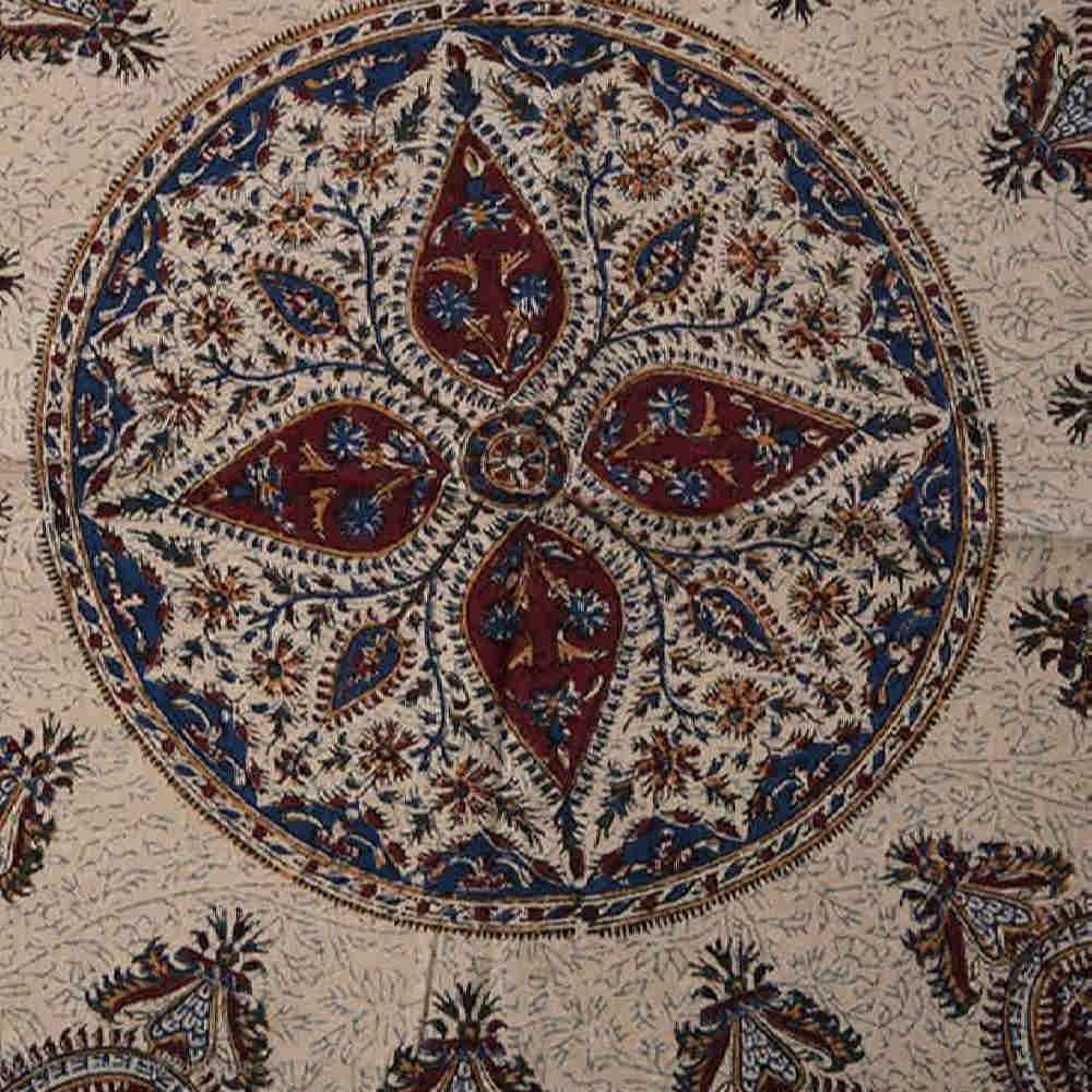 Nappe iranienne : Tapisserie traditionnelle de Kalamkari d’Isfahan Hasti