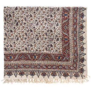 Nappe iranienne : Tapisserie traditionnelle de Kalamkari d’Isfahan Hoora