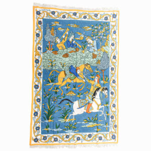 Nappe iranienne : Tapisserie traditionnelle de Kalamkari d’Isfahan Tina