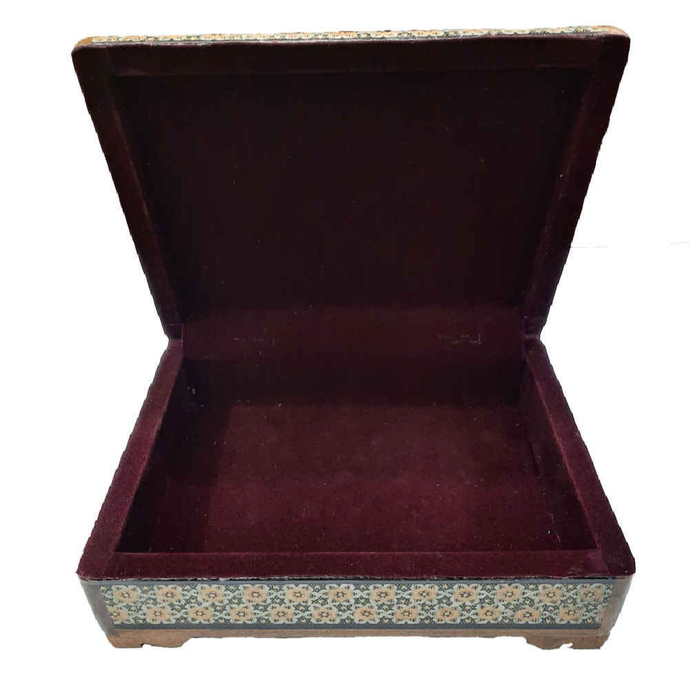 Porte-stylo en bois persan fait main pour bureau – Art Khatamkari Élégance, Oiseaux