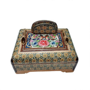 Porte-stylo en bois persan fait main pour bureau – Art Khatamkari Élégance, Fleurs