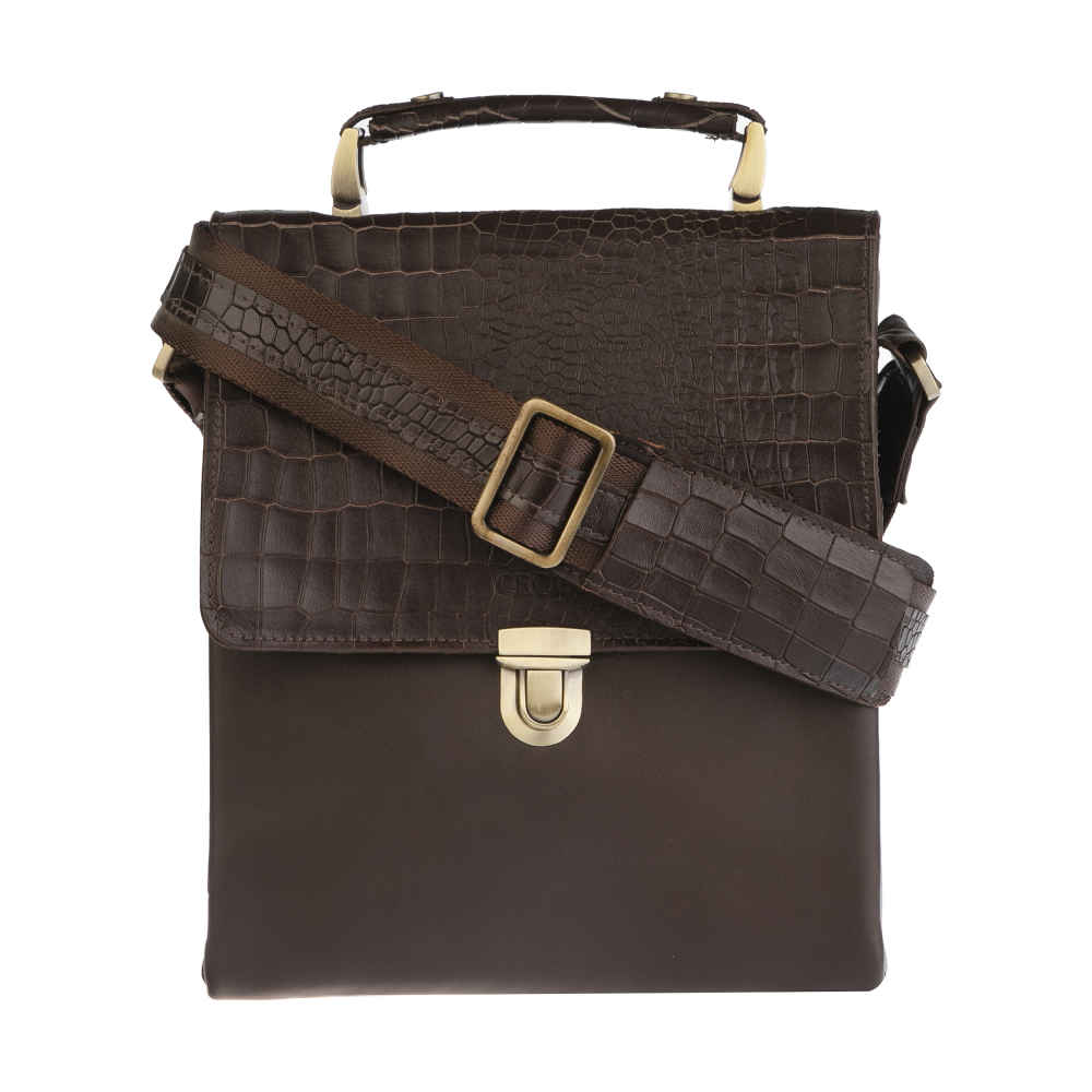 Sac Messenger en Cuir Luxueux - Modèle Croco Fait Main