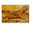 Art en bois sculpté encadré Thème animal Chien