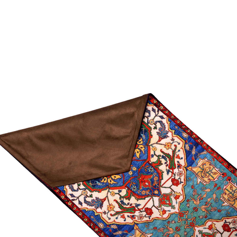 Couverture en velours Élegance Persane Bleue Haris