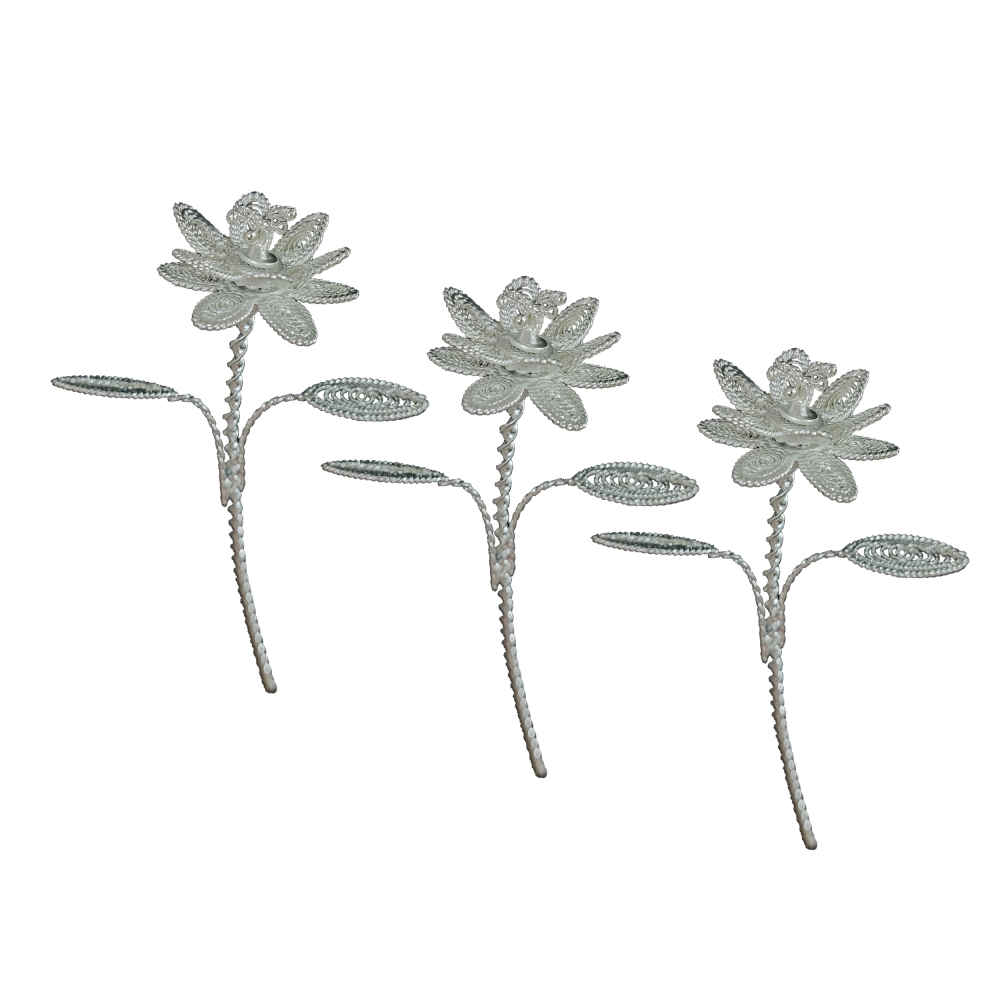 Fleurs en argent filigrane persan modèle Malilehkari