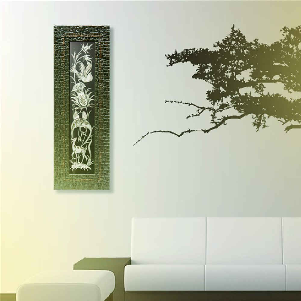 Art en cuivre gravé persan fait à la main encadré Honar – Décor mural traditionnel