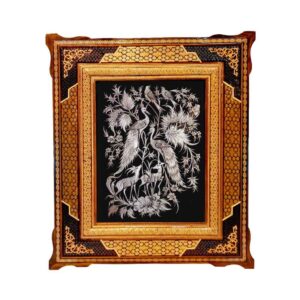 Art en cuivre gravé persan fait main encadré Zoha – Décor mural traditionnel