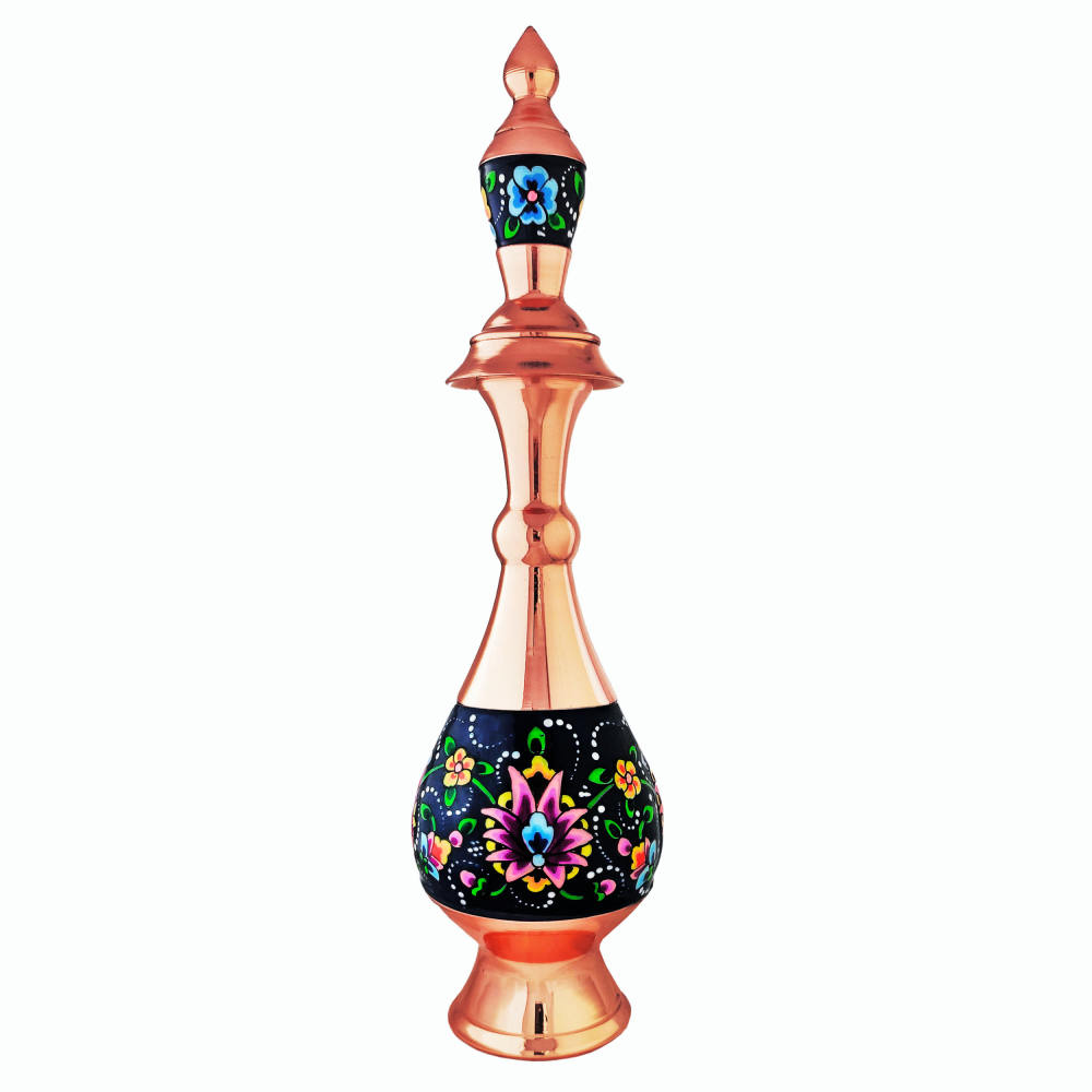 Bouteille décorative en cuivre - Émail Minakari persan Paradis