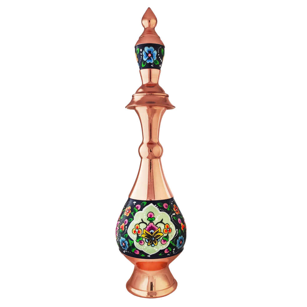 Bouteille décorative en cuivre - Émail Minakari persan Parvaz