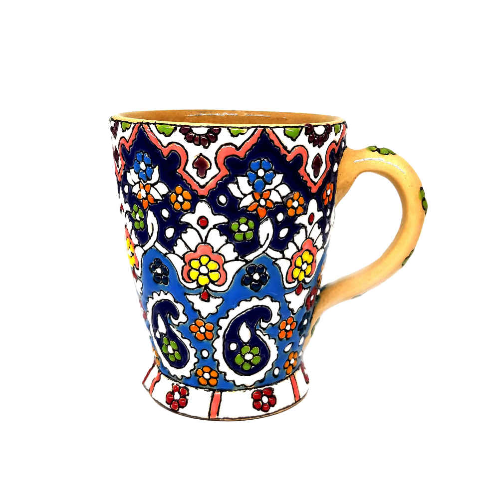 Tasse en poterie persane artisanale - Émaillée Minakari, design Tanin