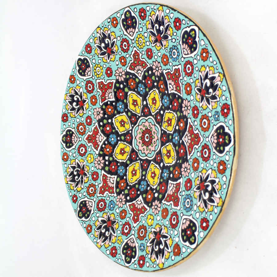 Assiette Décorative en Céramique Peinte à la Main avec Émail Persan Minakari Negar