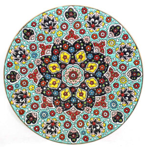 Assiette Décorative en Céramique Peinte à la Main avec Émail Persan Minakari Negar