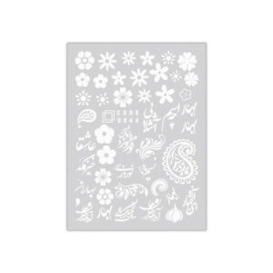 Autocollants pour Ongles Paisley – Blanc avec Thème Nowruz